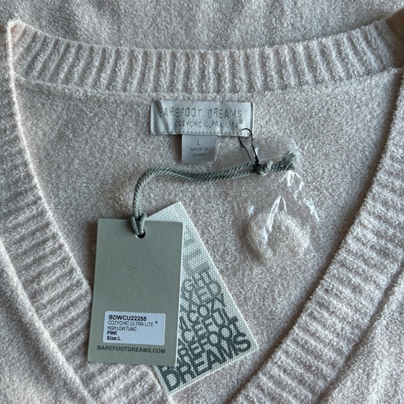 New Barefoot Dreams Light Pink Nylon Viscose High Low Tunic size L - Picture 11 of 14